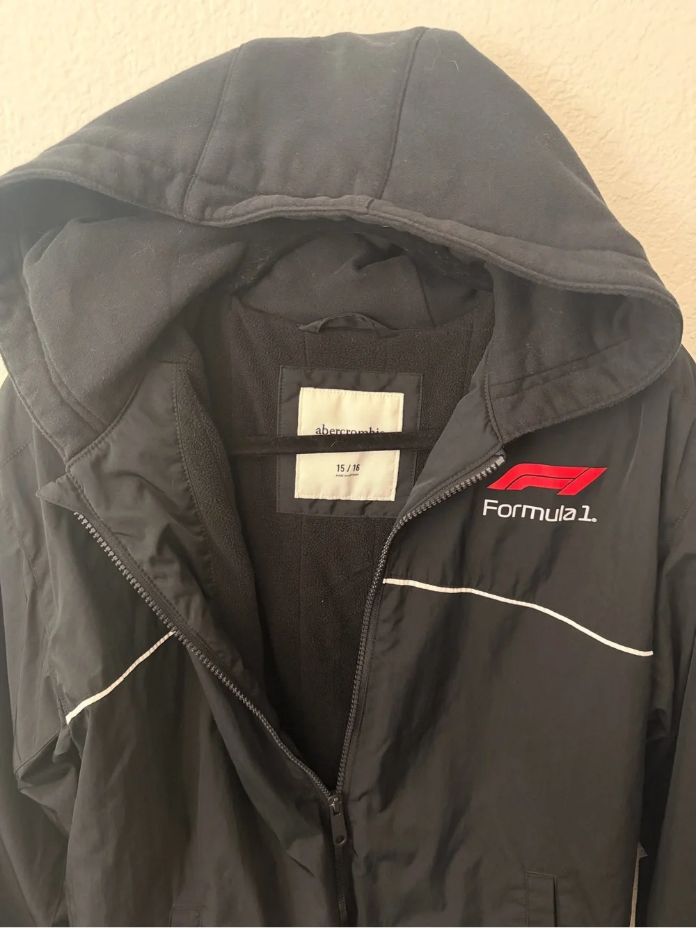 Abercrombie Formula 1 Kids Black Hooded Jacket